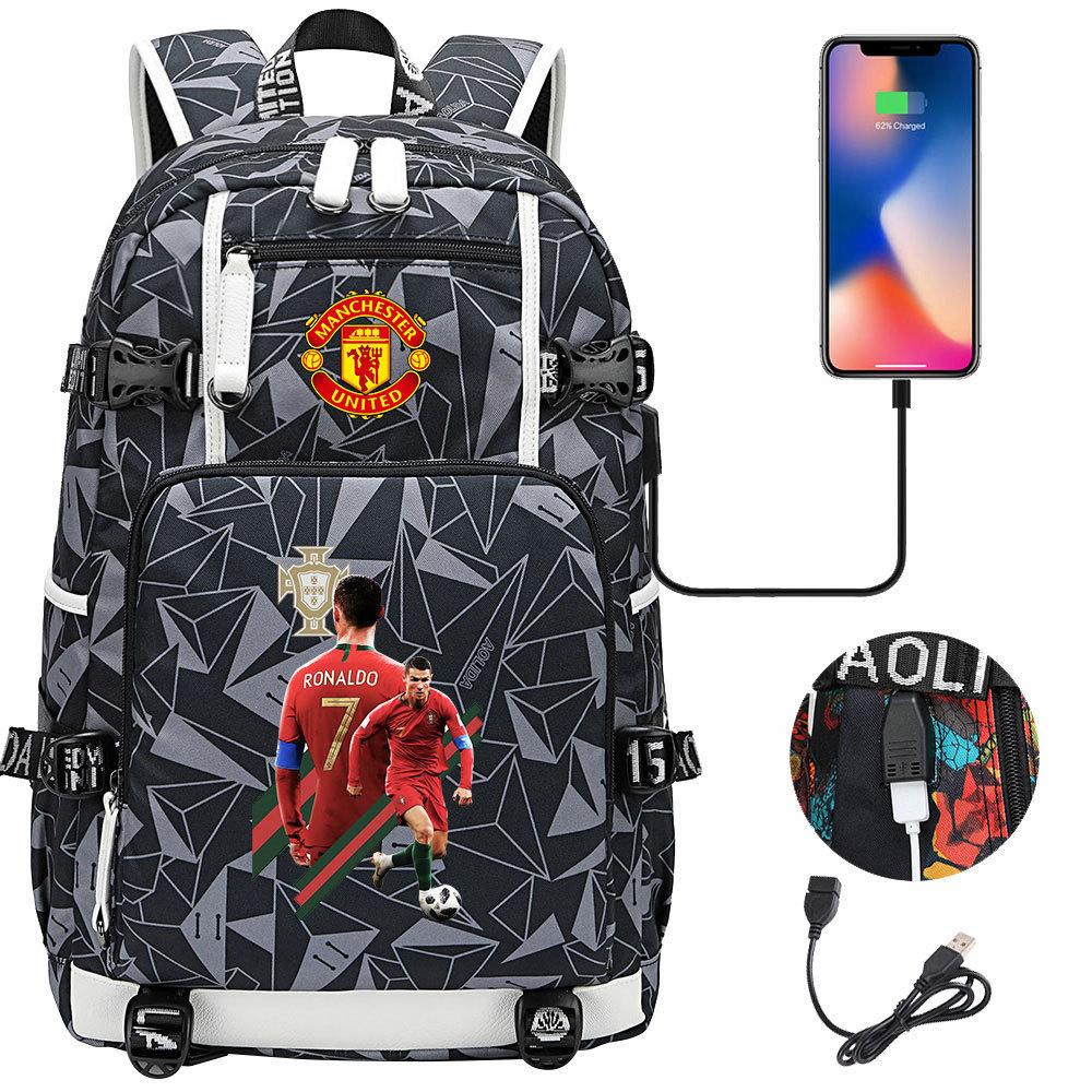 Cristiano Ronaldo Print Backpack Youth Student School Bag Unisex Casual Travel Backpack