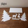 Stable Base Decorative Figurines Christmas Girl Reindeer Tabletop Decor, 3D Printed Fairy Tale Forest Silhouette White Deer Decor with Tree,