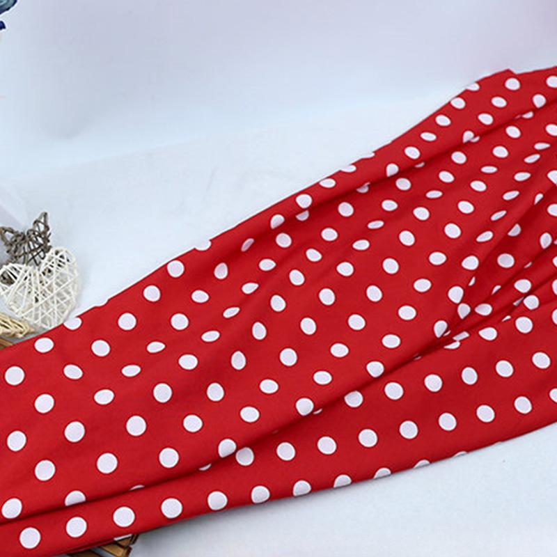 Multi-Color Polka Dot Stripe Printed Elastic Chiffon Drape Fabric for Handmade Sewing Tops Clothes Skirts Dresses Blouse Cloth