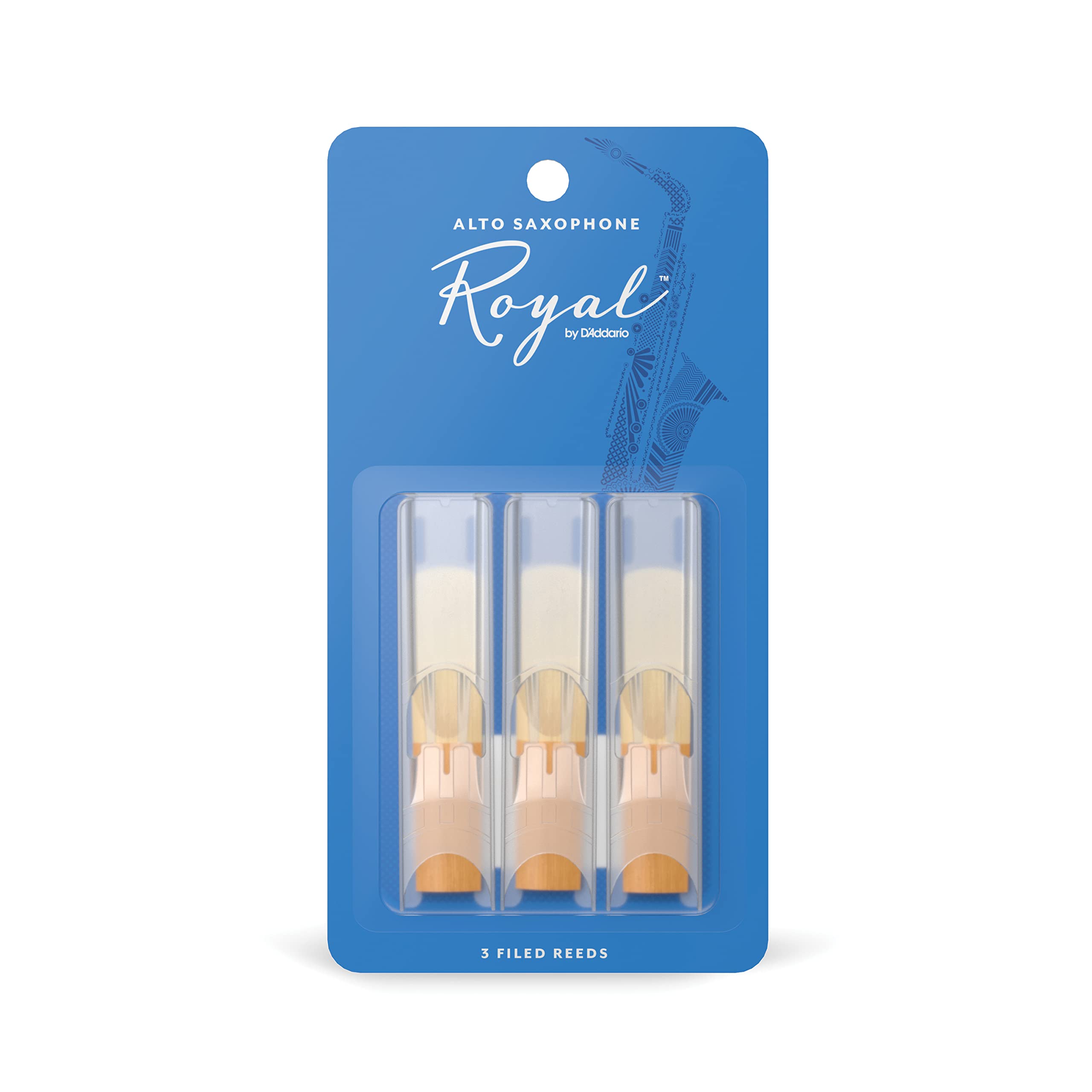 

D Addario WoodWinds D Addario Royal Reeds for Alto Saxophone, RJB0320 [Hardness: 2.0], Pack of 3