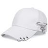 Hip-Hop Baseball Cap With Unique Horn Accents, Safety Pins & Charms Casual Cool Outdoor Use Accessory For Couples Street Style Style