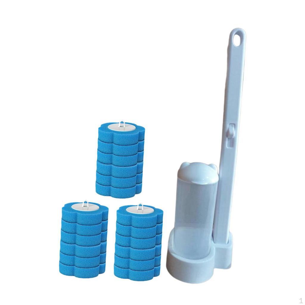 Toilet Brush Brushes for Cleaning Accessories Efficient No Drill Refill Heads Scrubber