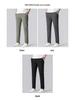 2026 Men's Slim Fit Elastic Waist Summer Pants - Korean Style Ice Silk Casual Straight Leg