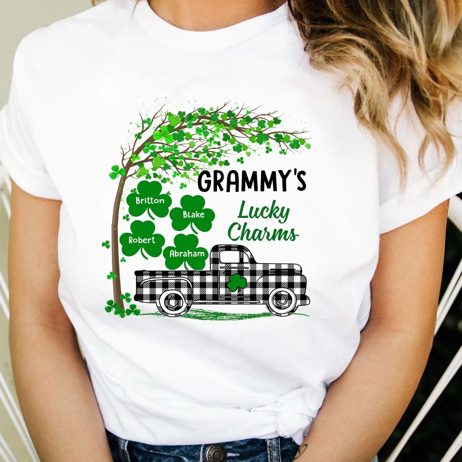 

Custom Grandma St. Patrick s Day Shirt, Grammy Lucky Charms Tee, Vintage Truck 2XL