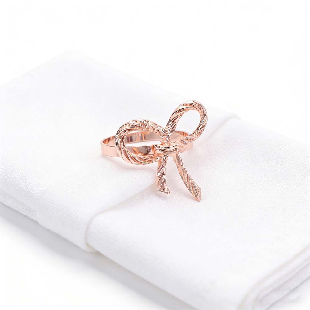 6 Pieces Sturdy Metal Napkin Holder Zinc Zinc Zinc Alloy Napkin Buckle Bow Knot Napkin Rings  Banquet Party