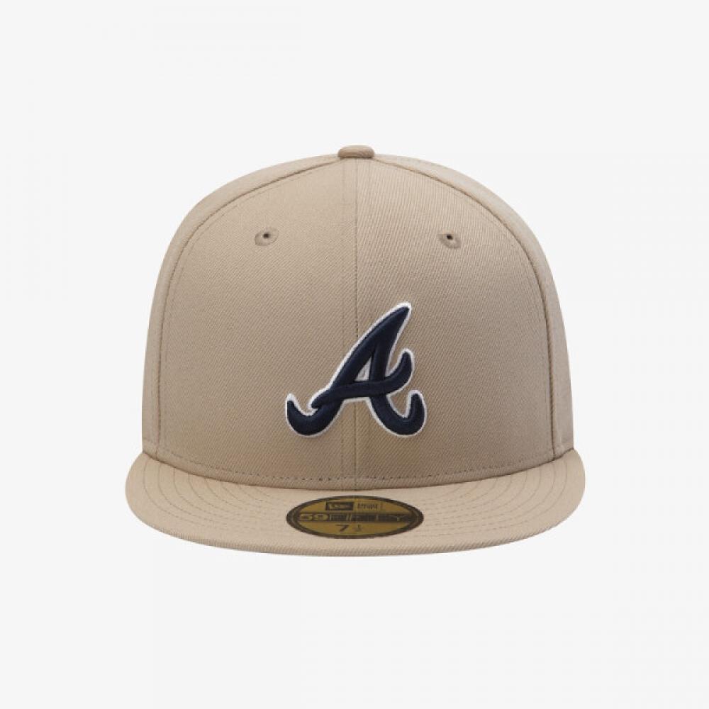 New Era Fitted Cap Atlanta Braves Outline Camel