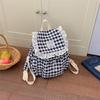 Riesige Kapazität Karierter Spitzen Rucksack Schüler Schultasche