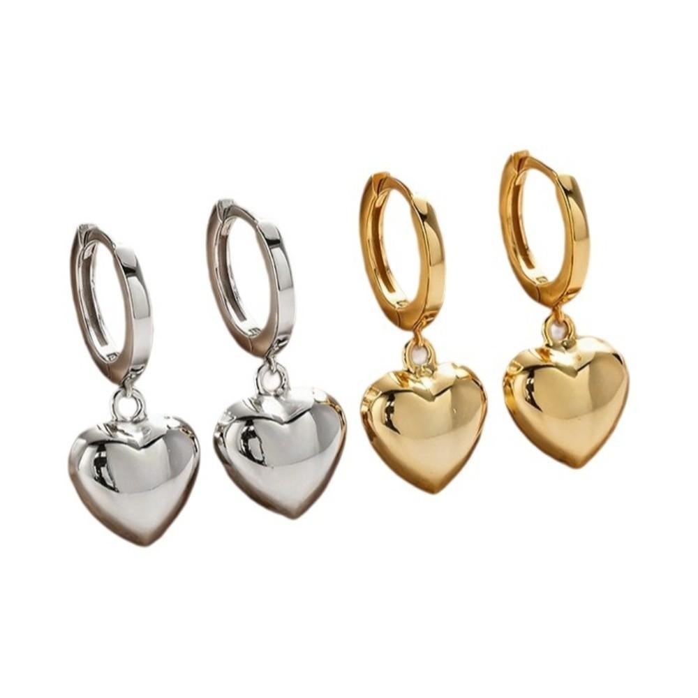 Zinc Zinc Alloy Dangle Drop Earrings Minimalist Hoop Earrings Temperament Heart-Shaped Earrings  Daily Wear