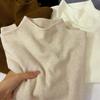 Women Half Turtleneck Knitted Sweater Soft Slim Fit Long Sleeve Base Layer Tops Solid Color Casual Autumn Winter Basic Pullover