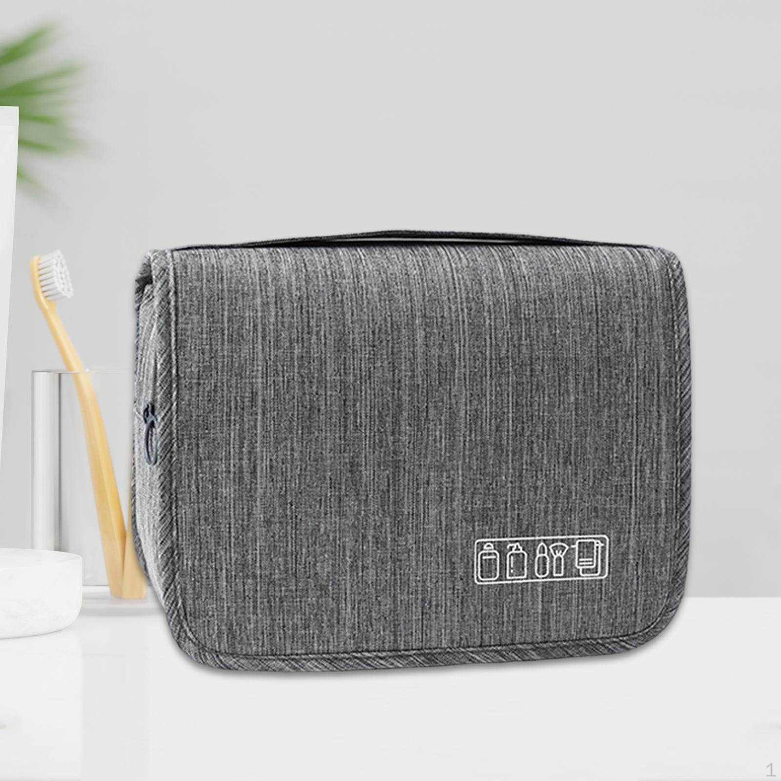 

Cosmetic Bag Toiletry Lightweight Pouch with Dividers Essentials Accessories Storage Case Gray
