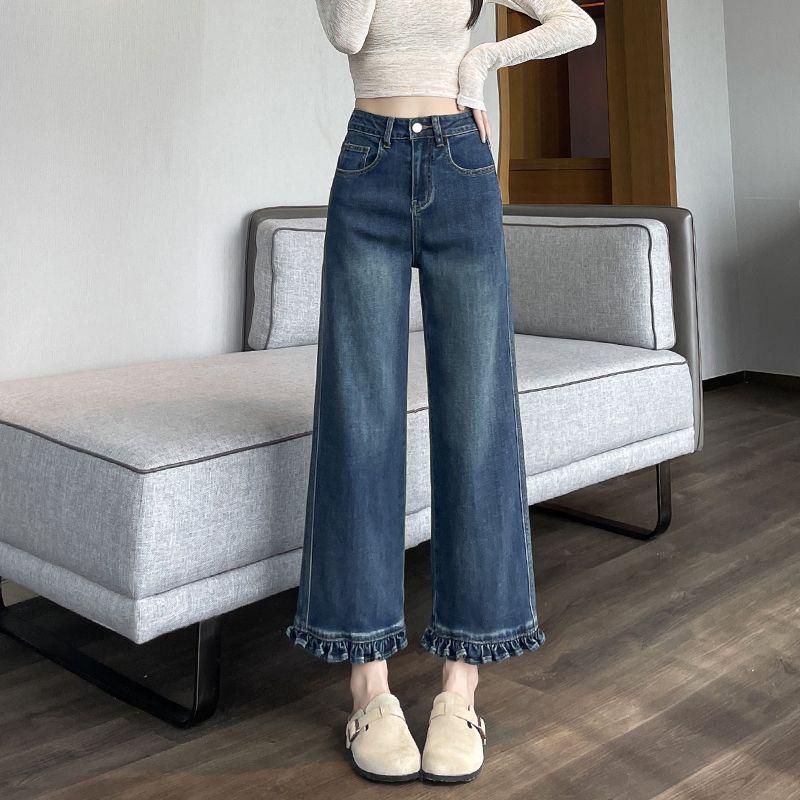 

Retro Blue Women s Slim Straight Leg Lace Jeans - Petite Nine-Tenth Length (2026 Spring/Summer) M Suggested 98-110 lbs
