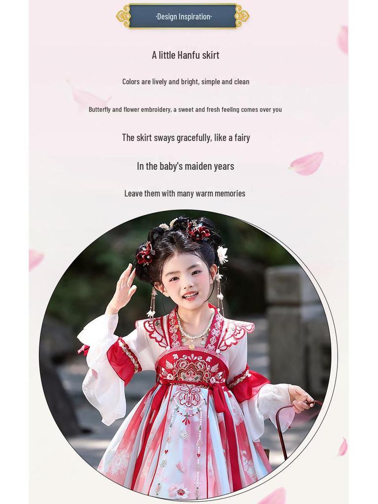 2025 Sommerstil Hanfu für Mädchen - Märchenhaftes Tang-Anzug-Kleid