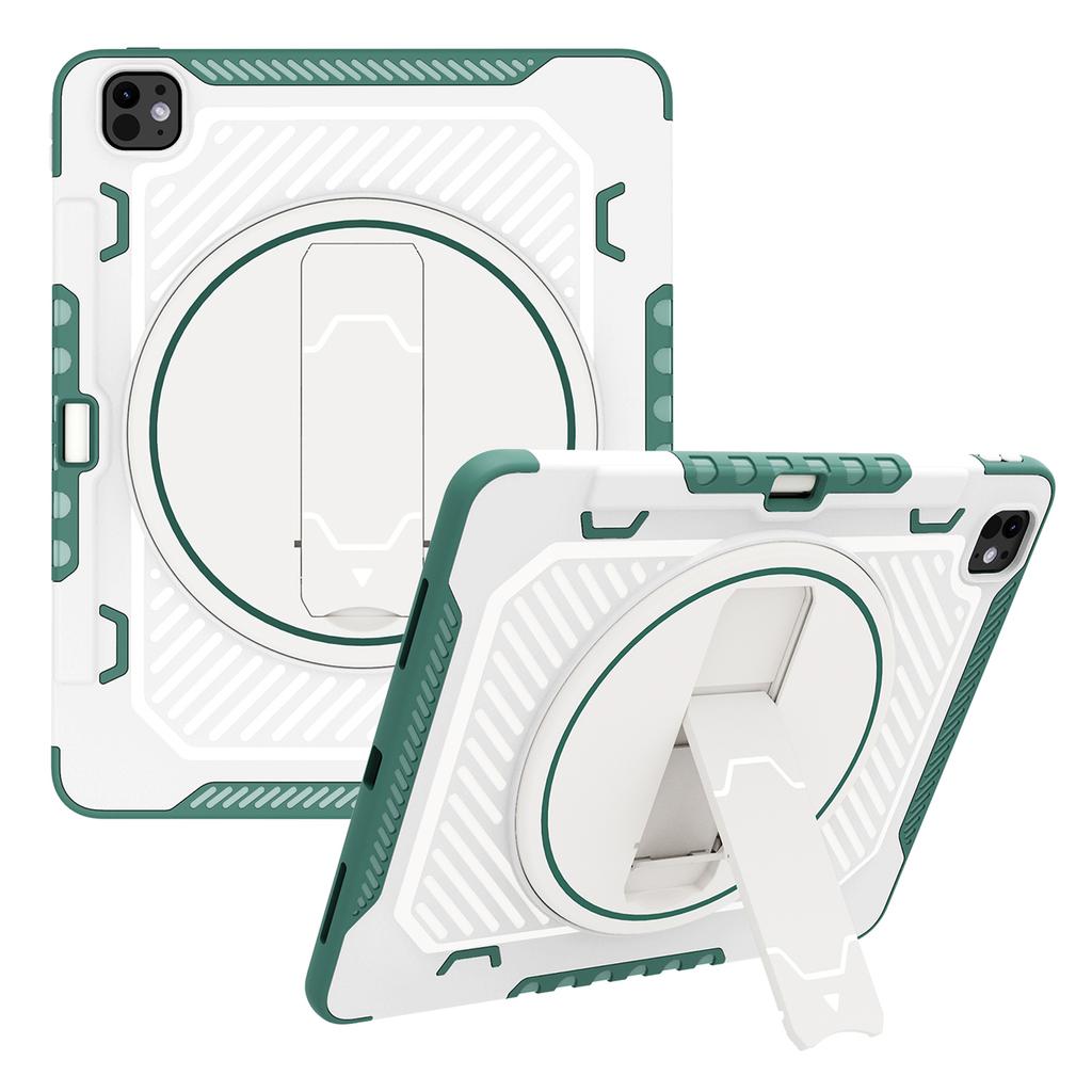 For iPad Pro 13 (2025)/13 (2024) Case Kickstand PC + TPU Shockproof Tablet Cover with Pen Slot