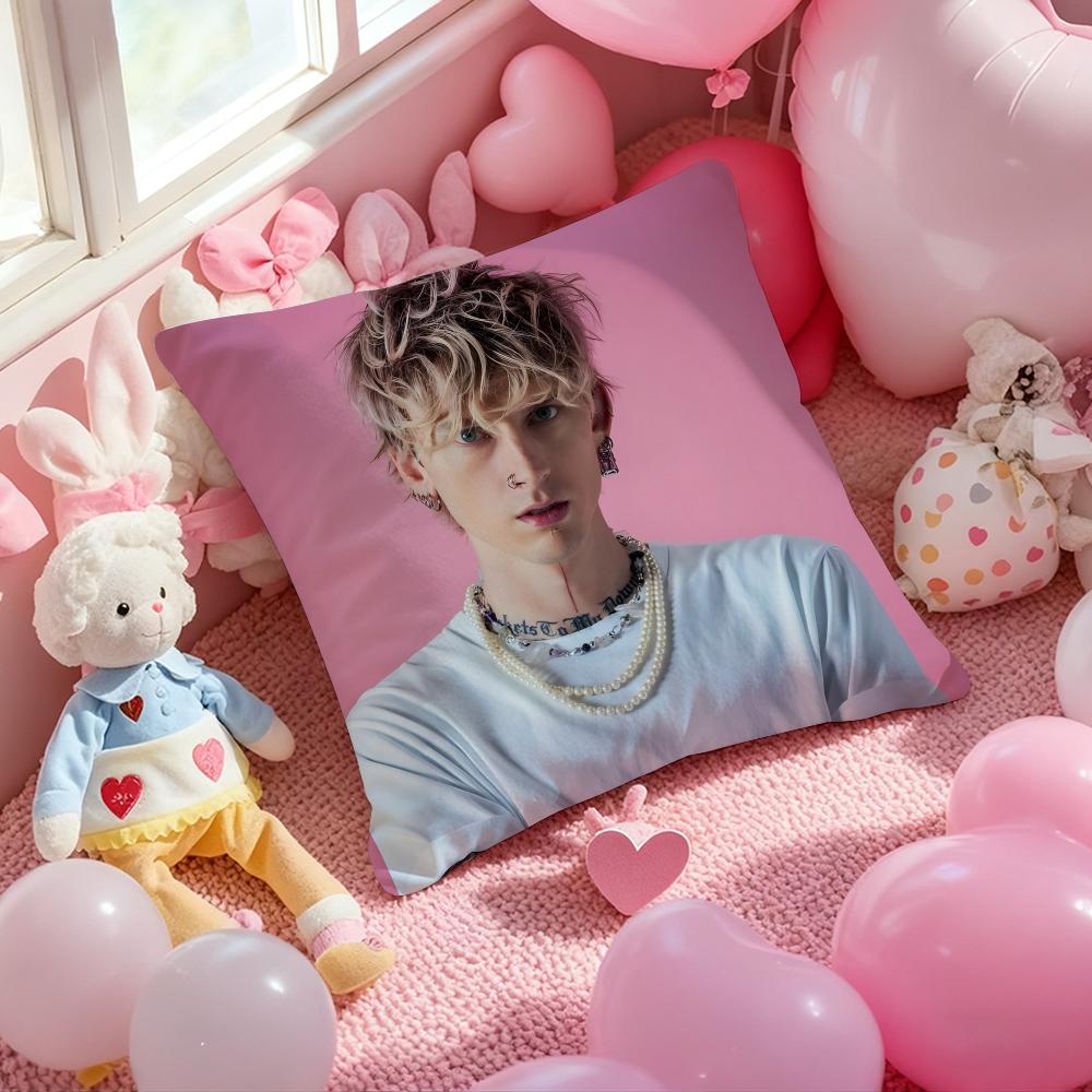 M-Machine Gun Kelly Singer Cushion Cover Pattern Printed Pillowcase for Living Room Sofa Cushion Cover & Bedroom Decor