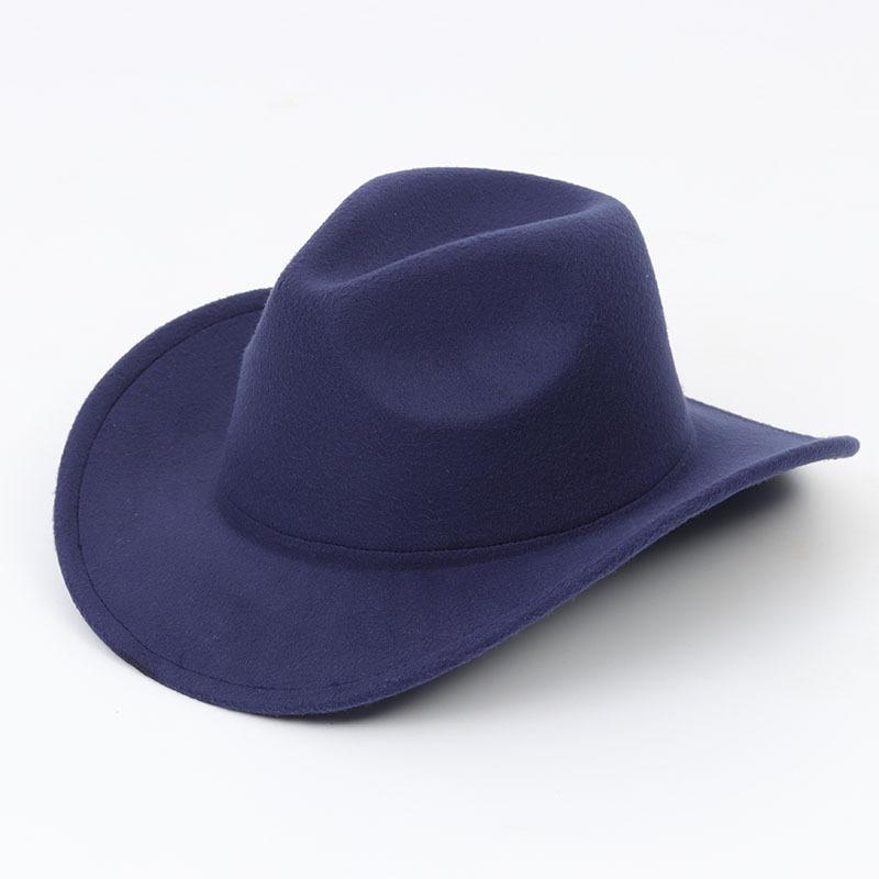 Einfarbiger Filz-Fedora-Hut Britischer Retro-Stil Unisex Flacher Rand Gentleman Flache Krone