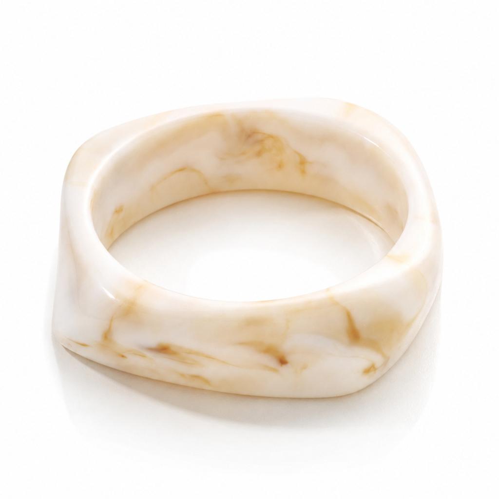 European and American popular smudged coffee bracelet resin women's arc bracelet student girlfriend ring jewelry