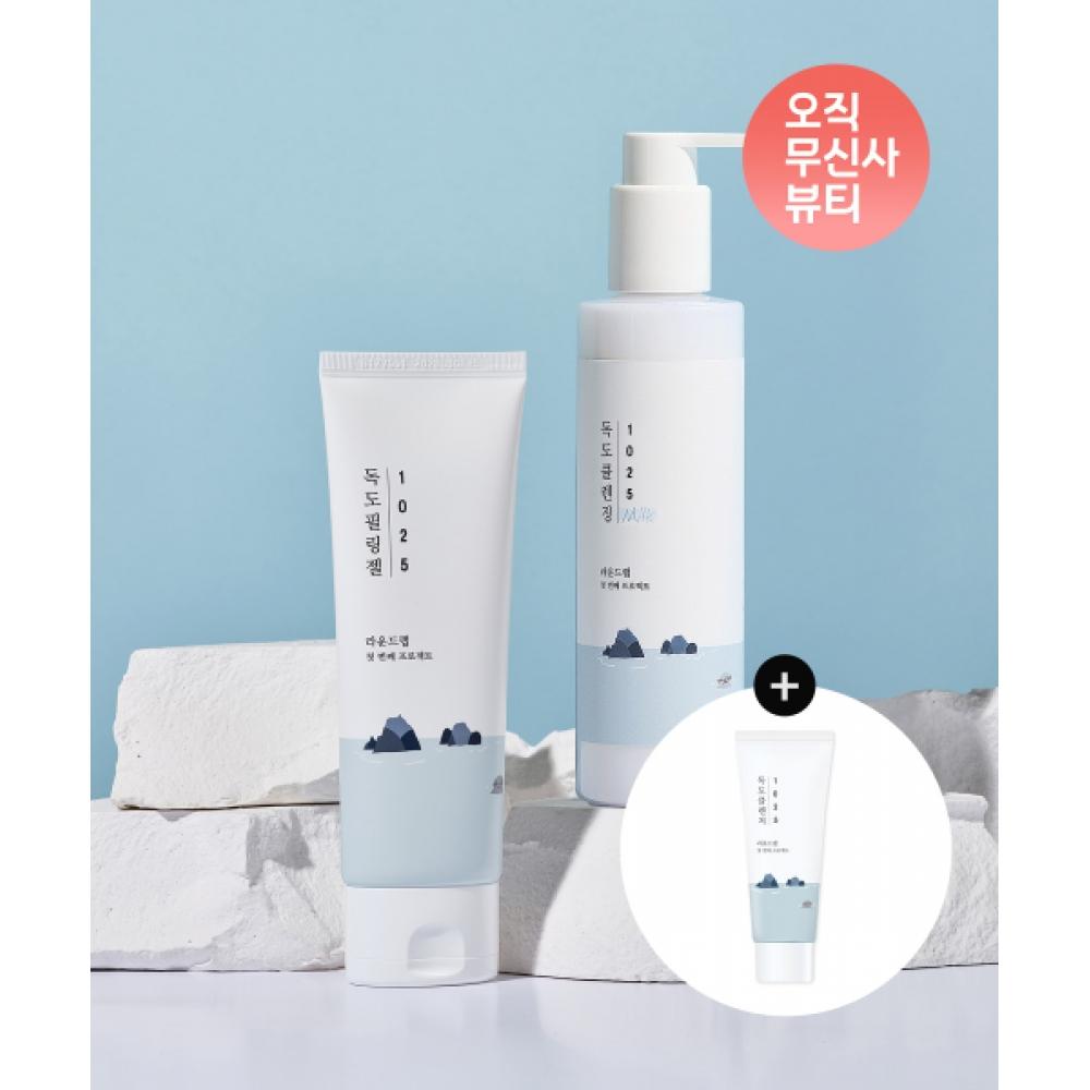 Roundlab 1025 Dokdo Skin Care Cleansing Set  Free Peeling Gel + Cleansing Milk + Cleanser 40ml NONE