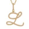 A-Z Cursive Initial Letter Pendant Necklace For Women Simple Rope Chain Pendant Necklace Jewelry Gift
