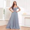 1011 new evening dress European and American bridesmaid dress suspender long dress solid color banquet evening dress