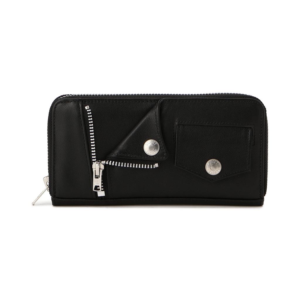 Schott NYC Men's Leather Riders Zip Wallet, Size 3129110, F 009 Black