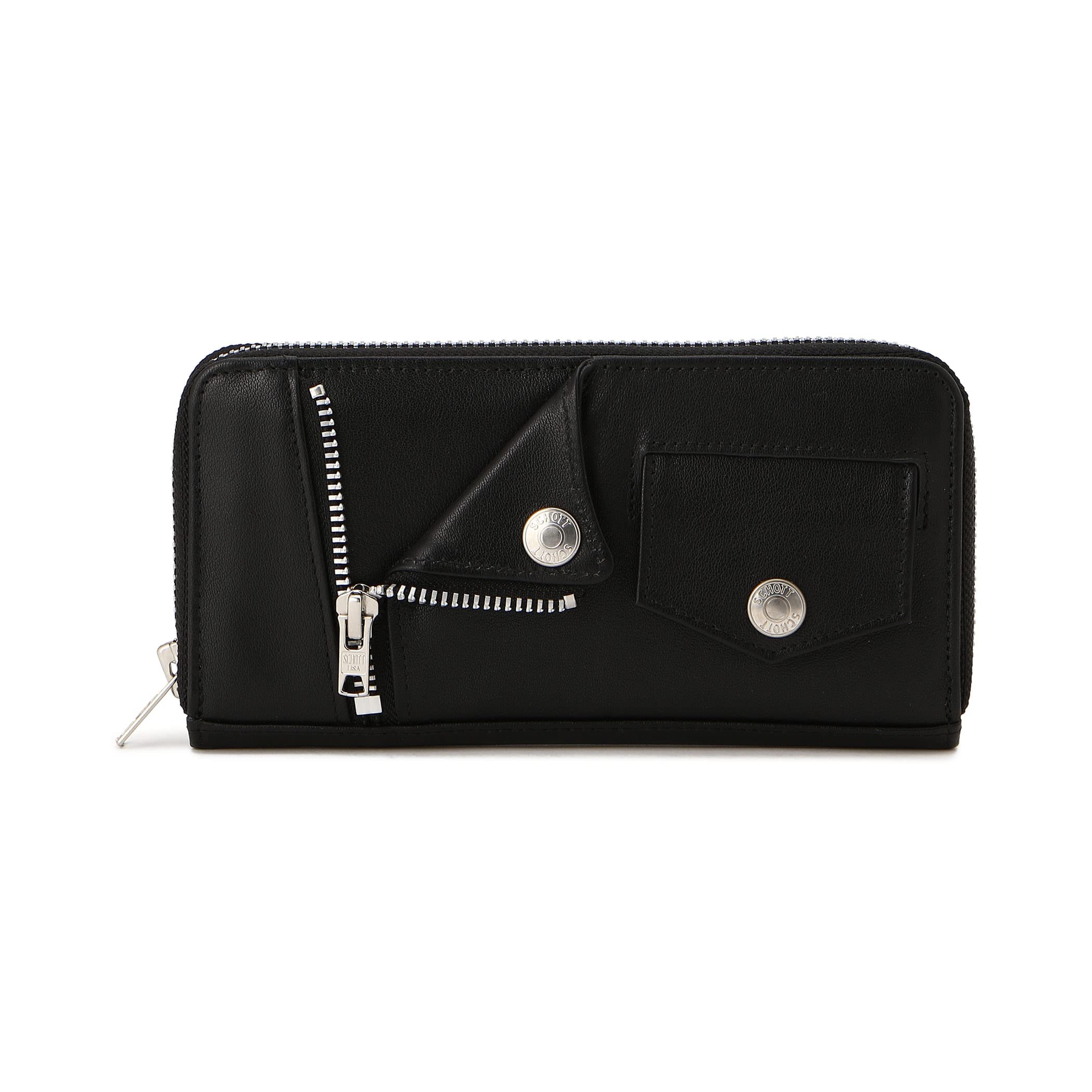 

Schott NYC Men s Leather Riders Zip Wallet, Size 3129110, F 009 Black