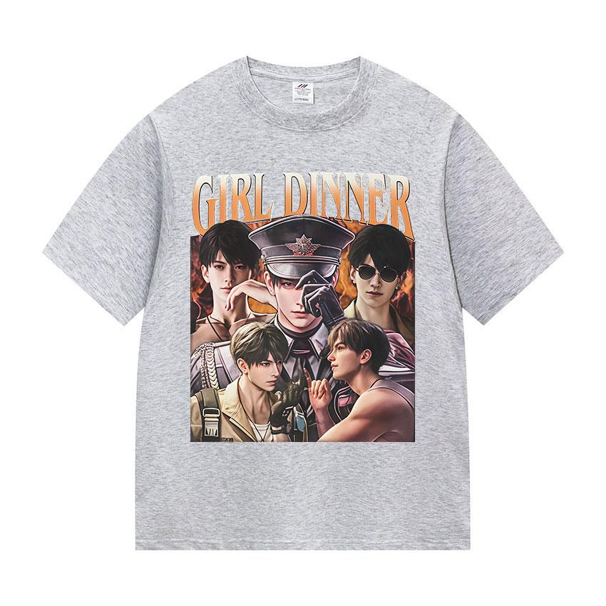 Funny Girl Dinner Caleb Graphic Tee Shirt Love and Deepspace Novelty Summer O-Neck T-Shirts Fashion High Quality Cotton T Shirts