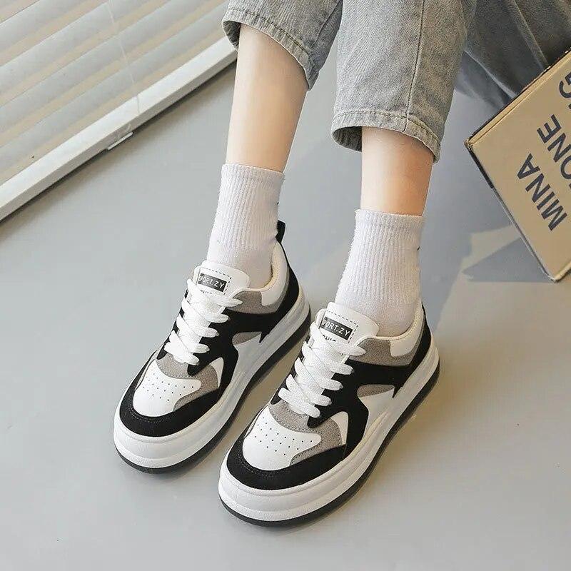 Femmes Chaussures Printemps Nouveau Blanc Chaussures De Mode Respirant Décontracté Chaussures De Sport Dames Antidérapant Plat Chaussures De Course Zapatos De Mujer