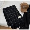 Plaid Imitation Cashmere Scarf for Women Winter New High End Versatile Shawl Student Warm Scarf White