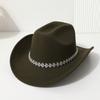 Western cowboy hat color three-dimensional hollow bright diamond handmade casual felt hat travel party festival party jazz hat