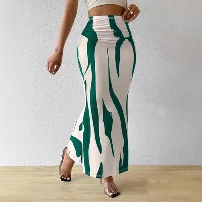 Women's Zebra Print High Waist Bodycon Fishtail Midi Skirt - European & American Fashion 2025
