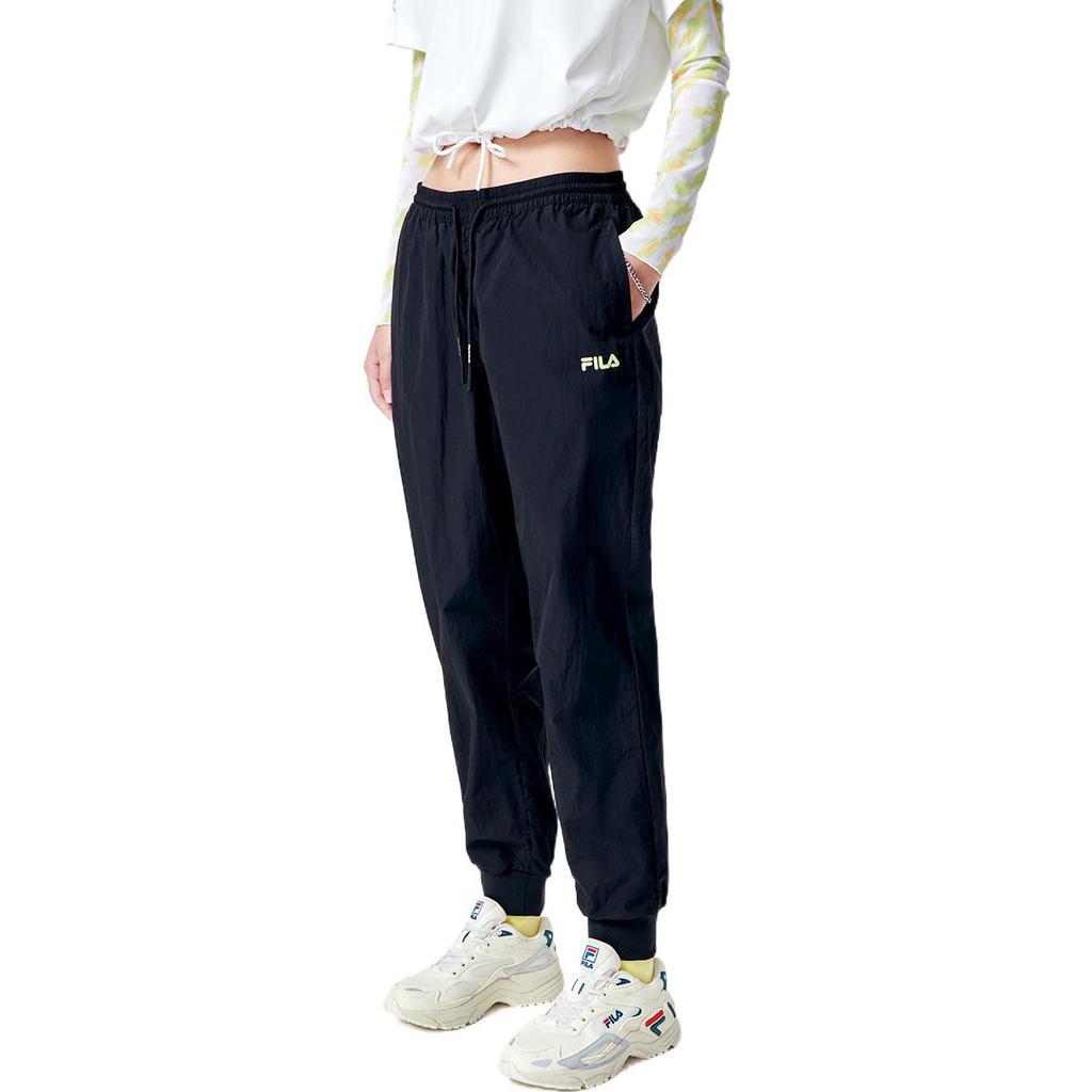 Fila Fusion Retro Sports Printed Loose Woven Jogger Pants Women Bottoms Deep-Black T11W131803F-BK