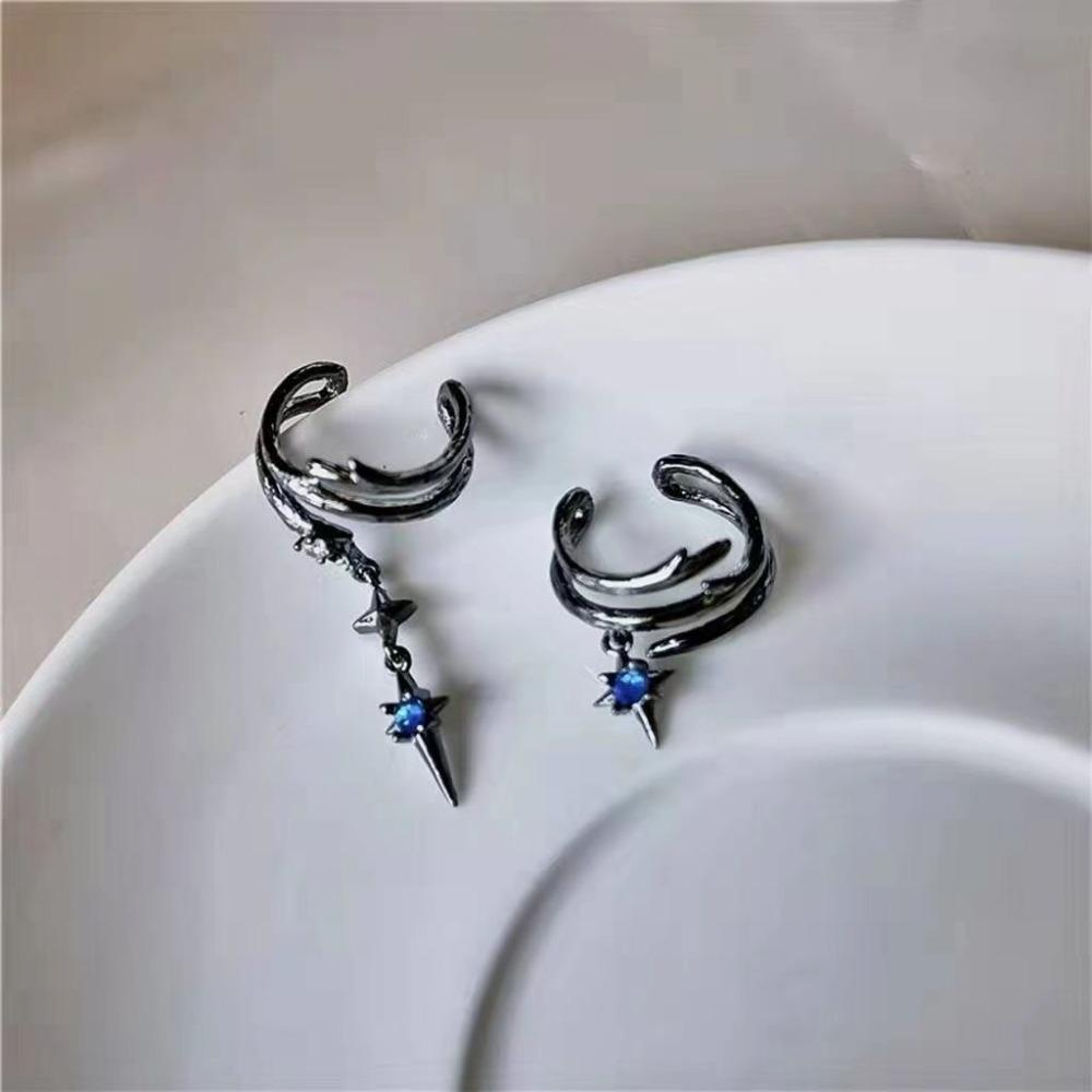 Fashion Black Color Clip on Earrings for Women Geometric Ear Cuff Without Piercing Girl Jewelry