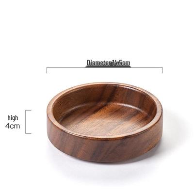 Ru Han Japanese Style Solid Walnut Wood Round Dessert Plate