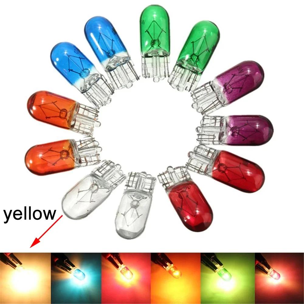 10pcs Car T10 Halogen 5W Wedges 12V Auto Lamp White Bulbs Instrument Light Reading Lights Clearance Lamp Accessories