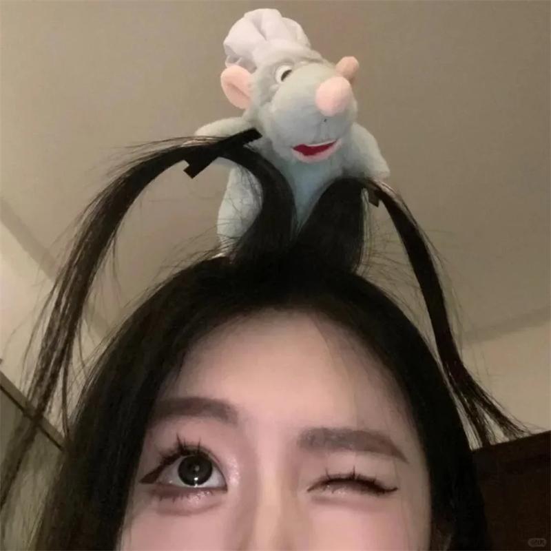 Ratatouille Čelenka Kawaii Kreslený Roztomilý Plyšová Panenka Čelenka Se Širokým Okrajem Sponka do Vlasů Foto Pokrývka Hlavy Kreativita Dívčí Dárek