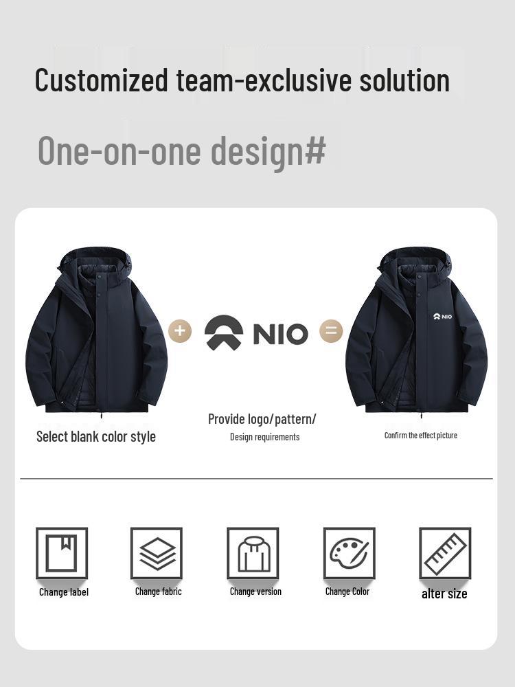Op maat Gemaakte Winddichte en Waterdichte Heren 3-in-1 Outdoor Jas met Logo Bedrukking voor Bedrijfs- en Teamkleding