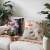 South Korea Hibiscus Pillow Case Living Room Sofa Decorative Cushion Cover Simple Household Light Luxury Printed Pillow