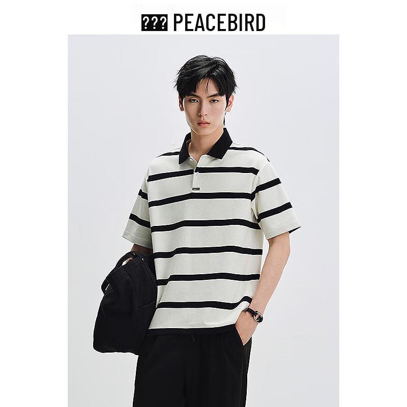 Taipingniao Men s Summer Striped Loose-Fit Polo Shirt 3XL
