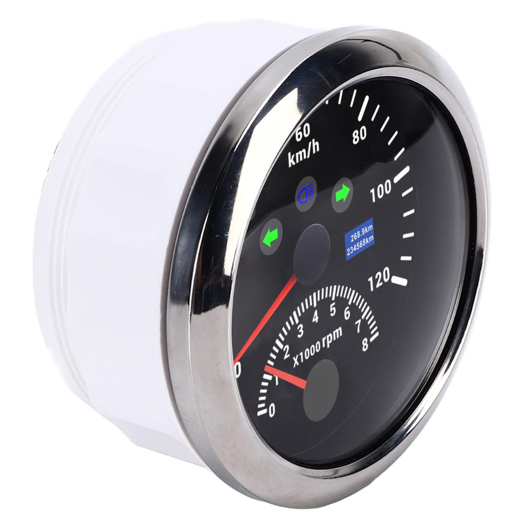 85mm 120kmh GPS Speedometer 0?8000rpm Tachometer Gauge LCD Red Backlight for Car Boat Yacht RV