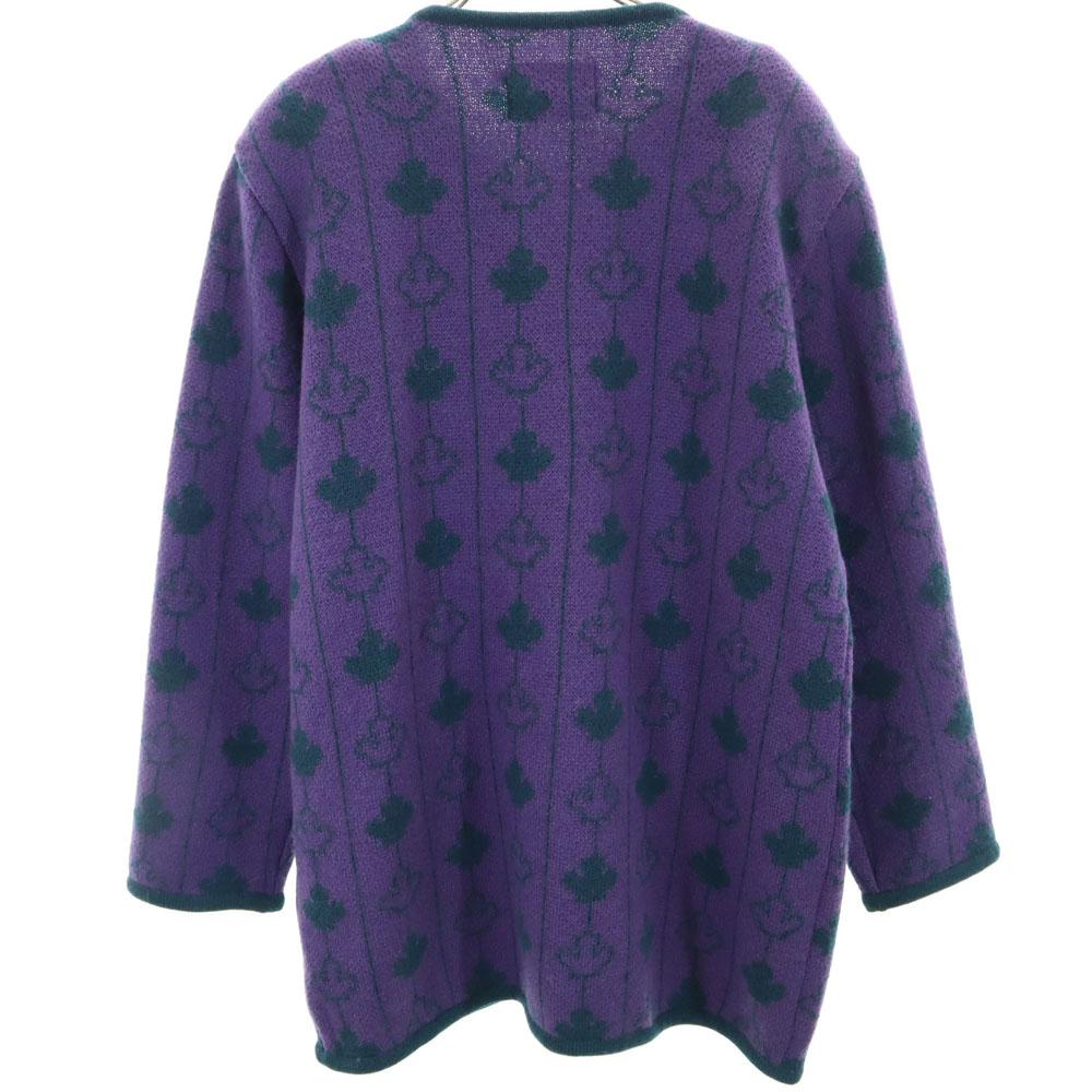 LONGHOUSE Wool Long Sleeve Knit Cardigan L Purple Women Used