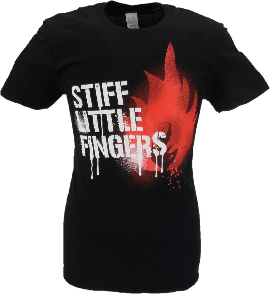 Unisexs Black Official Stiff Little Fingers T Shirts Graffiti T Shirt S