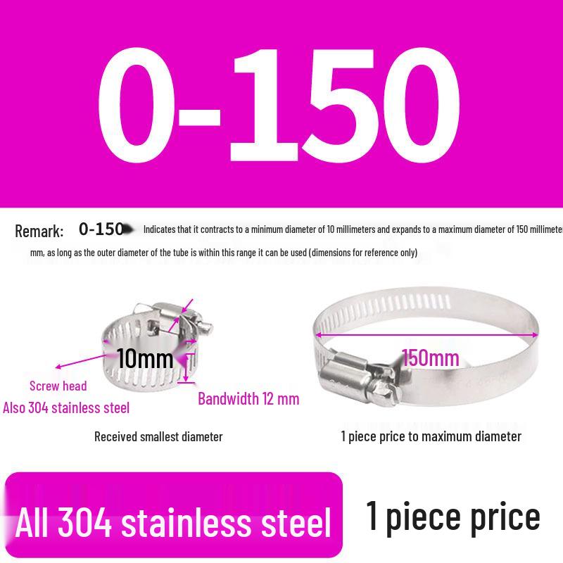 304 Edelstahl Schwerlast Schlauch- und Rohrschelle Clip