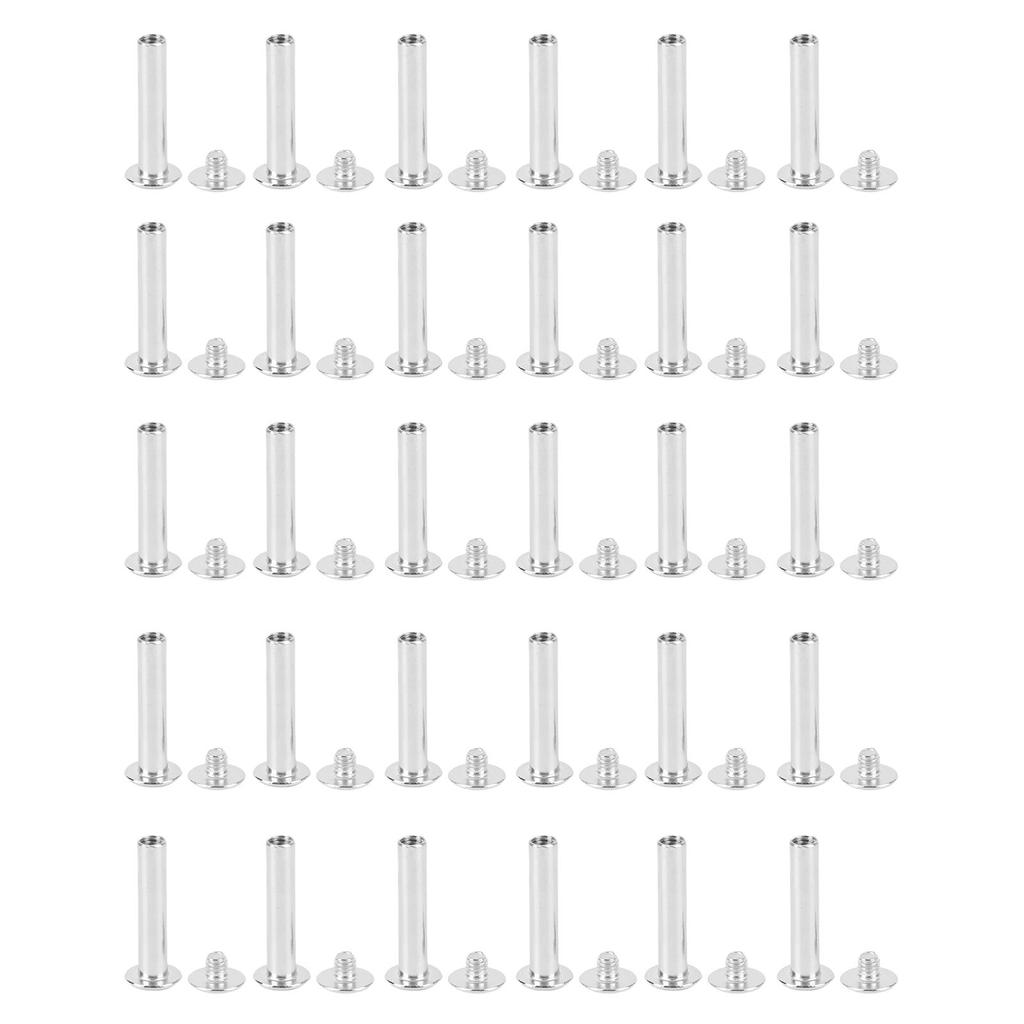 30 Set Leather Craft Rivets Stainless Steel Multifunctional Round Flat Cap Book Binding Posts Nail