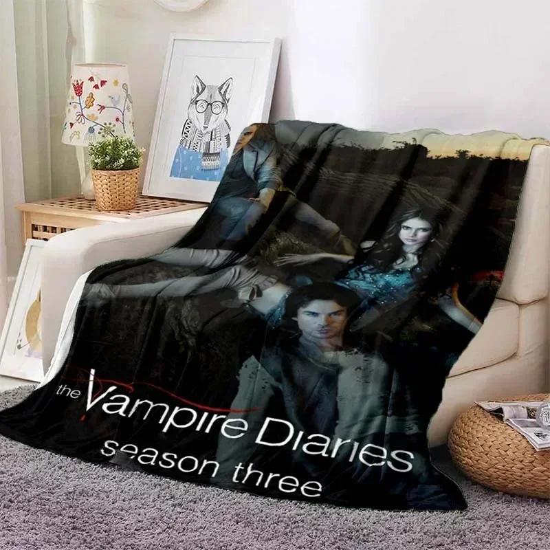 The Vampire Diaries 3D Printed Flannel Plush Blanket Bedspread Sofa Lazy Blanket Outdoor Lunch Break Blanket Travel Quilt Cover