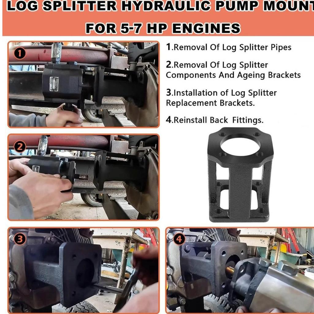 Splitter Pump Bracket for 5-7HP Engines Rapid Installation Hydraulic Wood Splitter Pump Mount Bracket