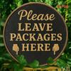 Vintage Metal Wall Art Please Leave Your Package Here D Flat Aluminum Sign for Home Garage Bar Decor