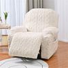 Elegant Sofa Protector Covers Set Recliner Cover In Geometric Pattern Plushie With Elastic Fit ( Single Seater)