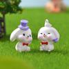 1/6 Figurine Miniature Funny Cute Rabbit Micro Landscape Ornaments For Hoom Decorations DIY Office Desk Accessories Room Decor