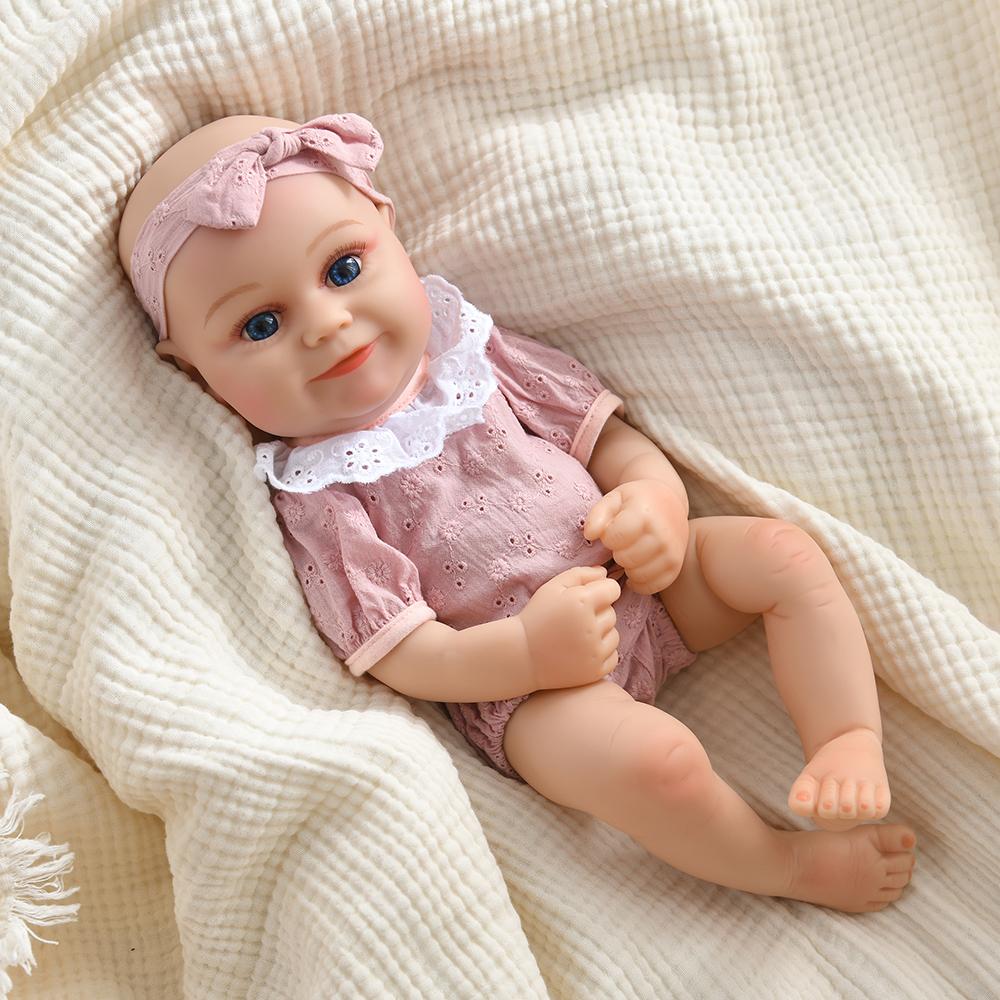 40cm Reborn Dolls Realistic Full Vinyl Doll 17.74in Lifelike Newborn Doll Cute Dolls Toy Princess Toys  For Adults Birthday Gift