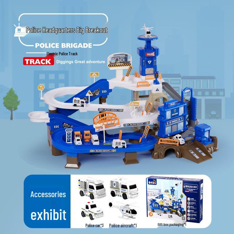 Cross-Border Educational Toy: Electric Slide & Small Car Adventure Parking Lot Battery Version